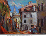 From The Corner of My Eye, Street of Rome-2, Oil on Canvas